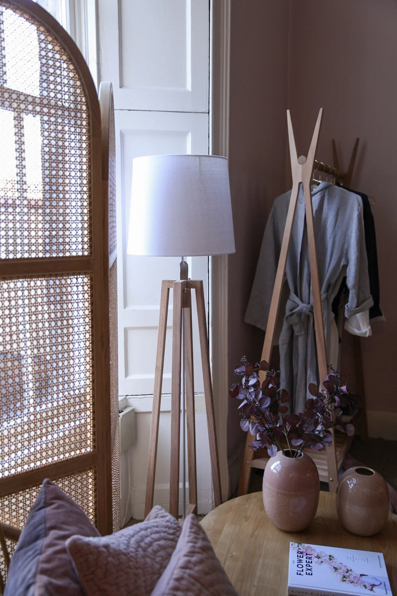 Natural Wood Cross Floor Lamp Homer